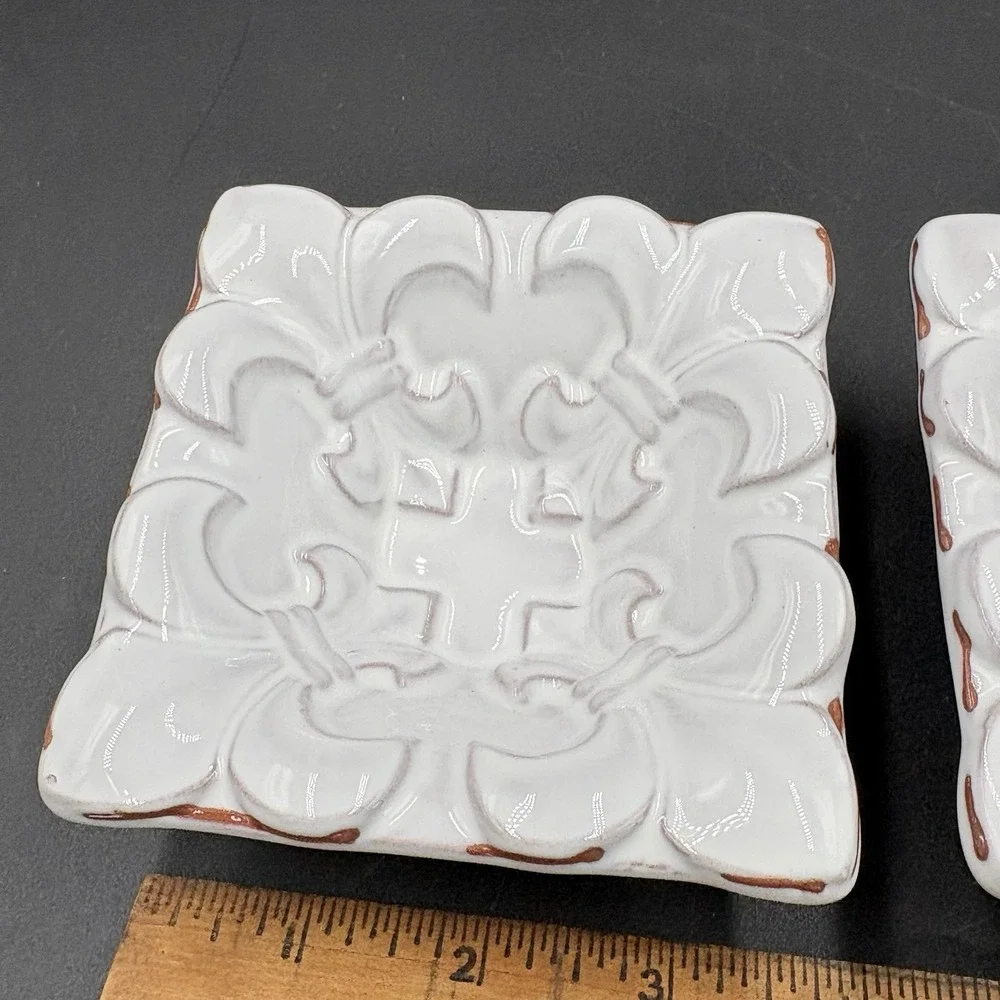 Mud Pie Ceramic Square Decorative Bowl Trinket Snack Dish 4